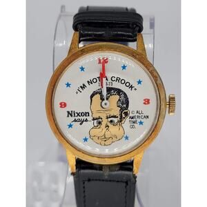 Vintage Tru Time Nixon “I'm Not A Crook” Watch For Parts / Repair